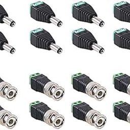 TAAPSEE 16 Pcs DC + BNC Male Power & Balun Connector for LED Strip, CCTV, Security Camera, Cable Wire Ends-14
