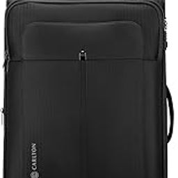 Polyester Unisex Zip Closure Spinner Soft Trolley (Black, 82)-11