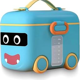 HOMIES Bus Shaped Baby Formula Food Dispenser, Kids Milk Powder Storage Container with Carrying Handle and Scoop- 180g-picture-1