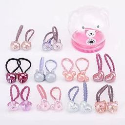 ZIBUYU® Kids Rubber Bands for Girls Lovely Hair Ties for Girls Hoop Rubber Band Elastic Hair Accessories for Girl Hair Ponytail Rubber Bands - 20 Pcs-image-93