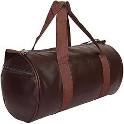Leather Duffle Bag, 43 x 23 cm, Brown, Lightweight Travel Gym Bag with Durable Zipper and Bartacked Load Points (BRWBAG2)-image-25
