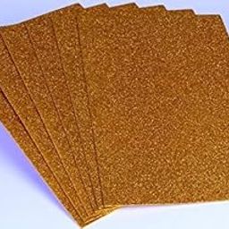 Lazybeee A4 Size EVA Foam Glitter Sheets for Art and Craft Pack of 10 Golden-11