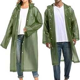 2 PCS Rain Ponchos for Adults Reusable Raincoats Emergency Survival With Hoods And Sleeves for Women Pink Pack of 2-image-16