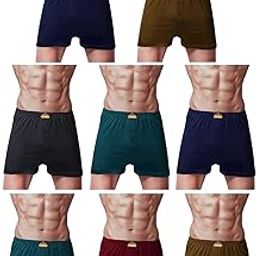 Opel Cotton Plain Assorted Men's Inner Boxer - Pack of 8 (Dixcy-Opel-Shrts-95) (Color May Vary)-image-21