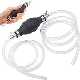Fentar Fuel Syphon Pump, 2m Siphon Pump Kit for Fuel Petrol Transfer, Portable High Flow Water Pump Hand Siphon Hose, 2 Pvc (1.2m+0.8m) Hand Siphoning kit for Car Petrol Jerry Can Transfer-29