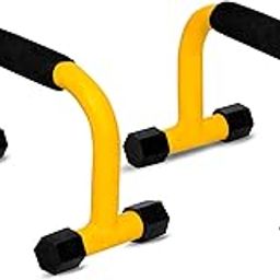 Deviant Buzz Metal Push Up Bar with Foam Handles | Push Up Bar Stand for Gym & Home Exercise, Dips/Push Up Stand for Men & Women (Yellow)-image-8