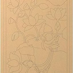 BA BHANDERI ART Pre Marked MDF Cutout 8inch for Clay Art Cow Rectangle Pre-Marked Cutout Wooden MDF Shapes 1Pcs-picture-15