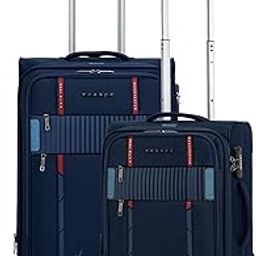Specter Set of 2 (Small Cabin + Medium Check-in) Combo Blue Soft Sided Luggage Trolley Bag for Travel with Expandable & Anti Theft Zipper Suitcase Spinner for Men and Women-image-1