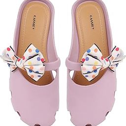 Fashion Slippers For Women slipper Printed Bow design Slip on Flat Sandals-image-39
