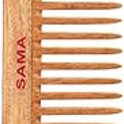 SAMA Wide-Tooth Neem Wooden Hair Comb for Detangling & Hair Growth & Frizz Control for Men & Women (Large)-image-74