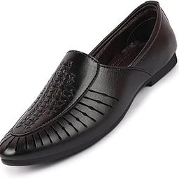 Mens Laser Cut Ethnic Slip On Party Juttis and Mojaris | Stylish Desi Shoes for Wedding and Festive-image-3