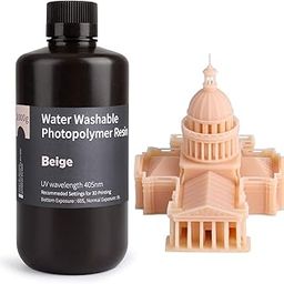 ELEGOO Water Washable 3D Printer Resin LCD UV-Curing 405nm Standard Photopolymer Resin for LCD 3D Printing 1000Gram Beige-18