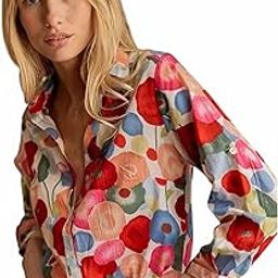 Shirt for Women Stylish Western |Shirt Type Top| Multicolor Bold Floral| Button-Down Western Top| Relaxed Fit Casual Shirt-48