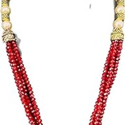 Premium Long Ruby White Moti Jaipuri Poth Maala 2-21