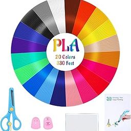 3D Pen Filament Refills, 20 Colors 1.75mm 330 feet/100 M 3D Pen PLA Refill Whit Extra 3D Printing molds Papers for Most Intelligent 3D Pen, Perfect Arts Crafts Gift for Kids & Adults-image-35