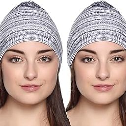 Women Cotton Lycra Skull Cap (Multicolor_Free Size) (Pack of 2)-image-35
