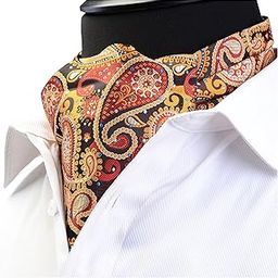 Men's Cravat Self Tie Paisley Jacquard Woven Floral Luxury Ascot-41