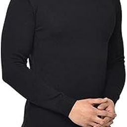 Men's Thermal Classic Fit Upper Top Turtle(High) Neck Cotton Solid Sweaters for Men,Full Sleeves Winter Wear Suit for Infants 100% Warm Thermal (Black)_OSJBI129-picture-52