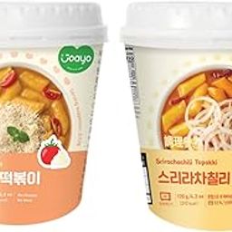 Joayo Rose+Srirachachili Topokki Rice Cakes with Spicy & Rich Flavorful Savory Sauce 120g, Pack of 2, The Product of Korea (Famous Korean Street Food)-image-79