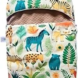 Dear Champ 100% Cotton Infant Baby Soft Warm Quilt Fabric Yellow Jungle Theme Design Sleeping Bag (Yellow)-image-97