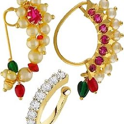 FASHIONS Maharashtrian Marathi traditional nath nose ring Without Piercing Nose Pin Clip on Nathiya For Women-29