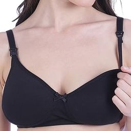 Womens Nursing Bra, Non-Wired Padded Feeding Bra, Maternity Bra - Cotton Hosiery Full Coverage Bra - C Cup -Blossom-image-39
