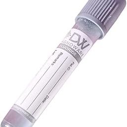 Diagnoware Sodium Fluoride Blood Collection Non Vacuum Tubes, 2ml Double Cap, Pack of 100-11