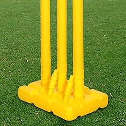 Nan-X Heavy Plastic Wicket Stump Set for Backyard Cricket - 3 Stumps + 2 Bails + 1 Stand +1 Base-image-27