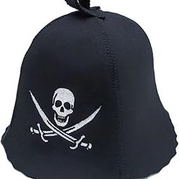 HatynkaUA Sauna Hat for Men - Traditional Finnish Artificial Felt Banya Hat - Protection from Hot Steam - Pirate Black, Black-image-77