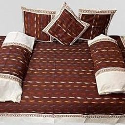 Charanteja Handlooms pochampally ikkat Cotton Diwan Set with 5 Pieces - 1 Single bedsheet with 3 Cushions Covers and 2 Bolster Covers_073-picture-10