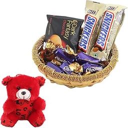 SFU E Com Happy Treat Combo | Valentine Teddy Bear With Chocolate Combo | Valentine Chocolate Hamper | 1121-45