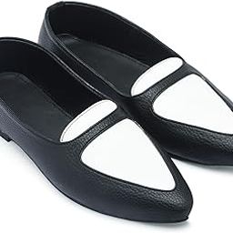 Women's Two-Tone Loafers, Brown and White, Pointed Toe, Non Slippery TPR Sole-image-54