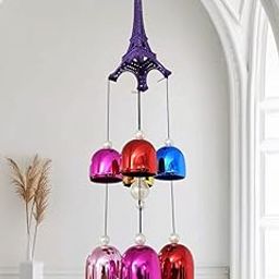 DN Enterprises Metal Eiffel Tower Windchimes (Multicolour) for Home, Living Room, Balcoy Decoration | Garden Positive Energy Decoration | Home Decor Items-15