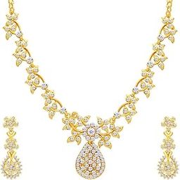 Alluring Gold Plated AD Necklace Set For Women-1