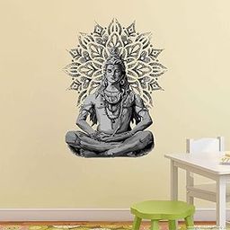 Wall Attraction Shiva God Meditating Wall Sticker & Mural Sticker for Wall Size - 45x58cm NBD22-image-68