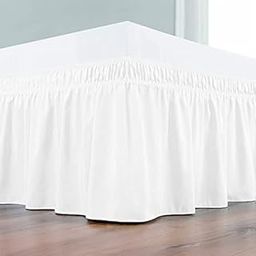 Day Care Wrap Around Dust Ruffled Bed Skirt 18" Inch Tailored Drop Fade Resistant Brushed Microfiber Bed Skirt - Single Bed | White-image-25