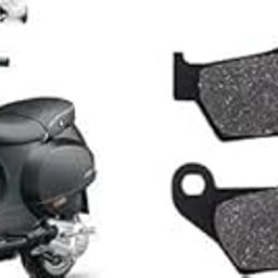 WHEEL DRIVE COMPATIBLE WITH Piaggio Vespa 150 BS4 Front Disc Brake Pad 1 Set (Black)-11