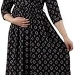 Women's Printed Viscose Rayon Anarkali Kurta, Floral Printed Anarkali Maternity Feeding Gown Kurti-image-67