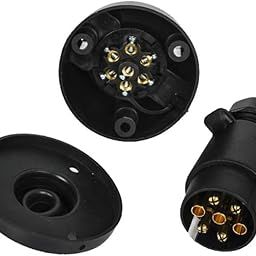LOOM TREE 2 Pieces Tow Bar Electrics 7 pin PVC Socket & Plug Trailer Lights Car Hook Up-44