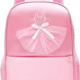 Girls' Pink Ballet Dress Backpack - Waterproof Nylon Zipper School & Travel Bag-image-47