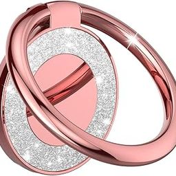 KolorFish Glitter Bling Mobile Phone Ring Stand Holder Magnetic Finger Grip Kickstand for All Smartphone (Rose Gold)-16
