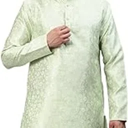 luxrio Men's Silk Blend Jacquard Self Embroidered Textured Long Kurta Full Sleeves - Casual Ethnic Wear-picture-7