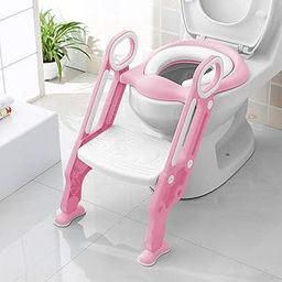 JUNIOR JOE Acrylonitrile Butadiene Styrene Adjustable Baby Potty Training Foldable Non Slip Potty Stand (Pink)-image-93