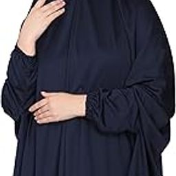 Women's Polyester Knits Free Size Prayer Khimar Ready to Wear Instant Hijab with Elastic Sleeve-image-3
