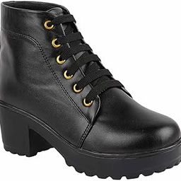 Women and Girls Casual Trendy Comfortable Synthtc Lace Up Boots,Heel Boots Outdoor Winter, Holiday, College Wear Boots-image-6