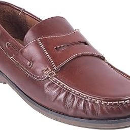 Big Size Wide Width Black Leather Slip-On Boat Shoes for Men UK13-image-66