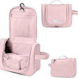 FINEMOE Polyester Multipurpose Hanging Toiletry Bag with Hook, Large Capacity Travel Pouch for Unisex, Hostel Essentials, Travel Organizer for Toiletries, Portable Vanity Bag & Cosmetic Bag (Pink)-16