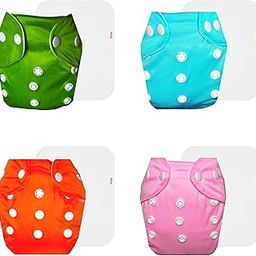 Dumbledo Lite Cloth Diaper with Cotton Insert (Pack of 4) | Hypoallergenic | Reusable & Washable | Travel Friendly | Trusted by Moms | 3 Months – 2 Years | Unisex Baby-image-80