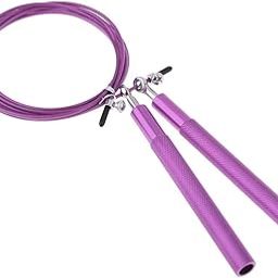 Meadawgs® Adjustable Skipping Jump Rope Wooden Handle Rope Fitness Equipment Purple-image-44