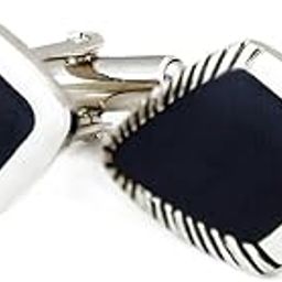 Black Enamel Cufflinks for Men-image-3